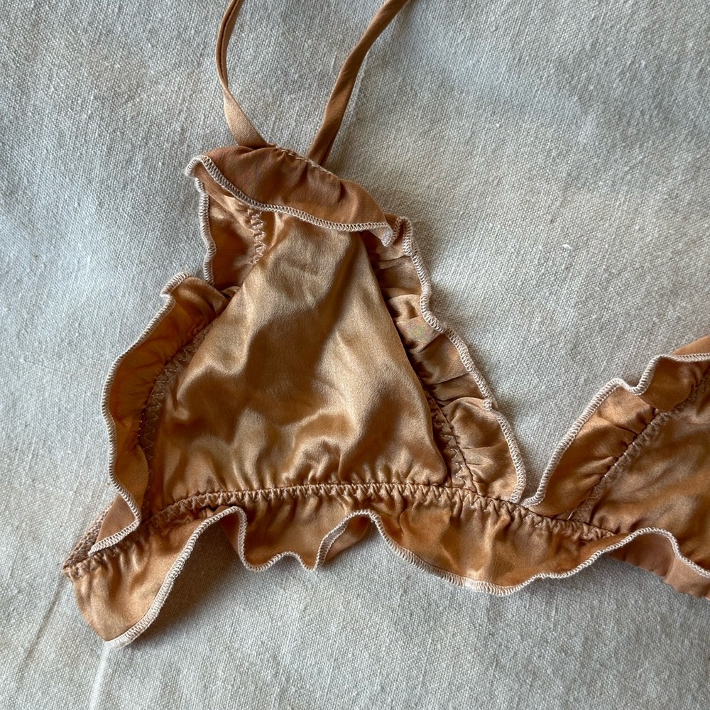 Dahlia Ruffled Silk Bralette